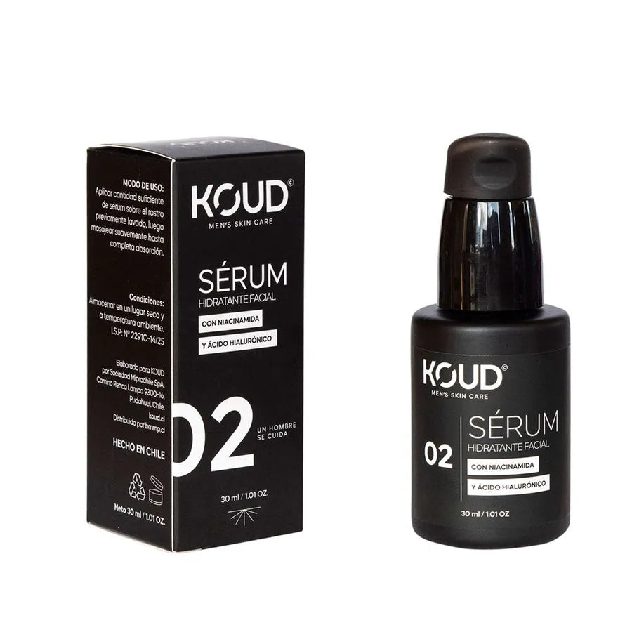 02. SÉRUM HIDRATANTE FACIAL PARA HOMBRES CON NIACINAMIDA Y ÁCIDO HIALURÓNICO 30 ML