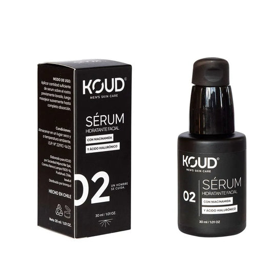 02. SÉRUM HIDRATANTE FACIAL PARA HOMBRES CON NIACINAMIDA Y ÁCIDO HIALURÓNICO 30 ML